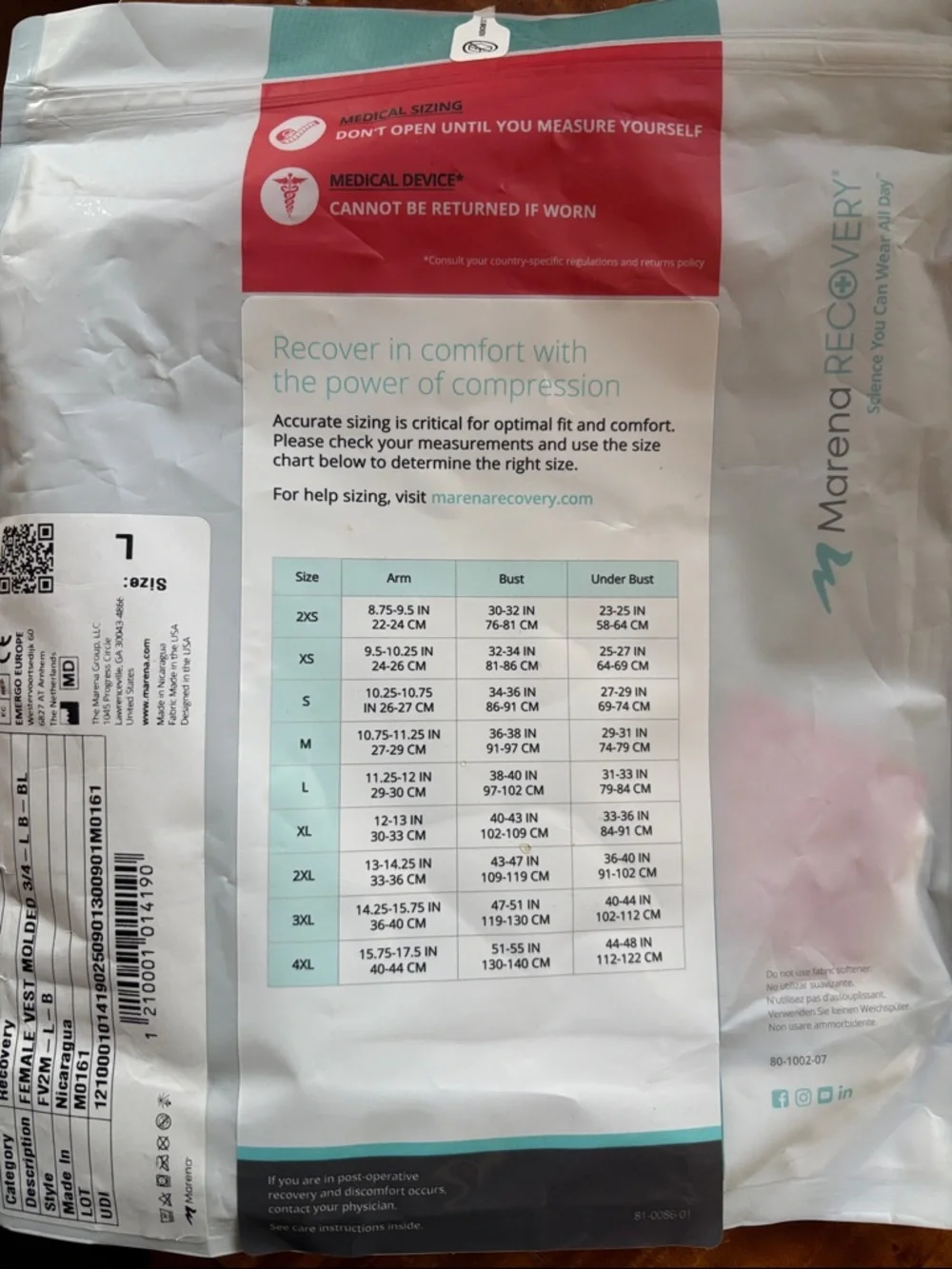 Marena Recovery Vest with 3/4-Length Sleeves in - Picture 4 of 5